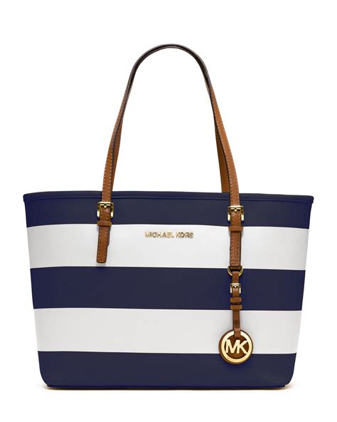 michael kors blue and white striped bag|michael kors black shoulder purse.